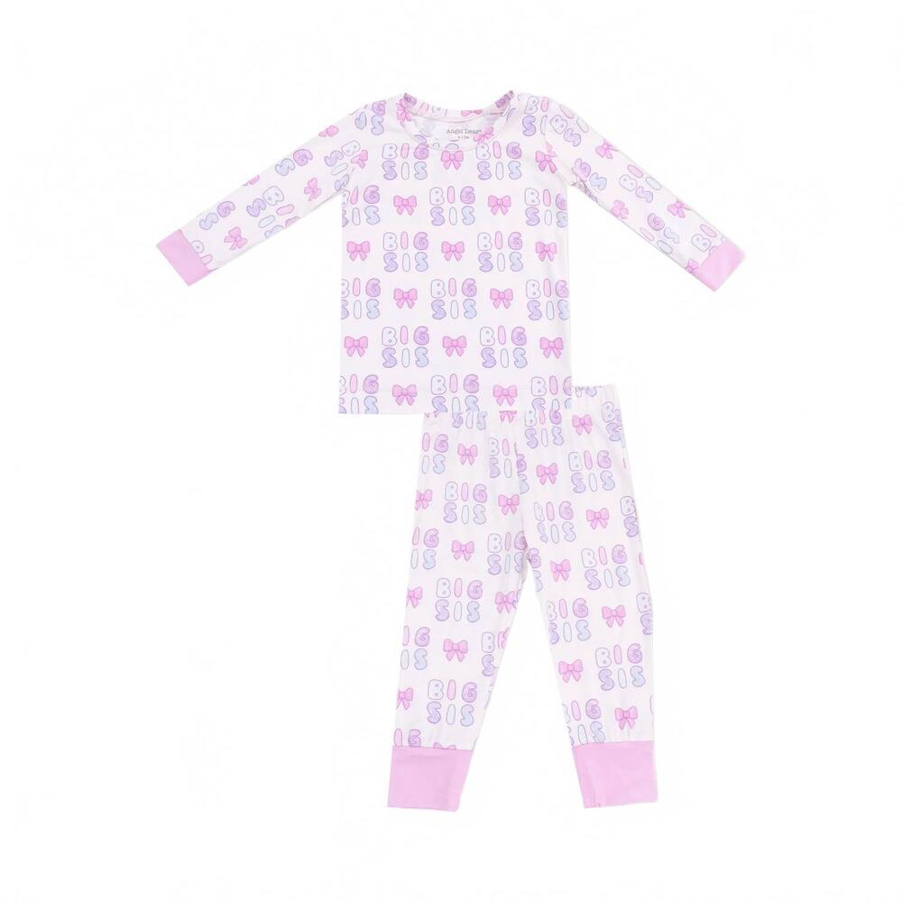 NEW ANGEL DEAR girls long sleeve loungewear set in big sis